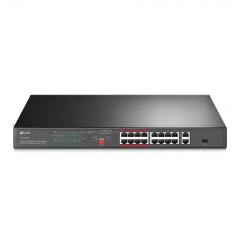 TP-Link 16-Port 10/100 Mbps + 2-Port Gigabit Rackmount PoE Switch mit 16-Port PoE+