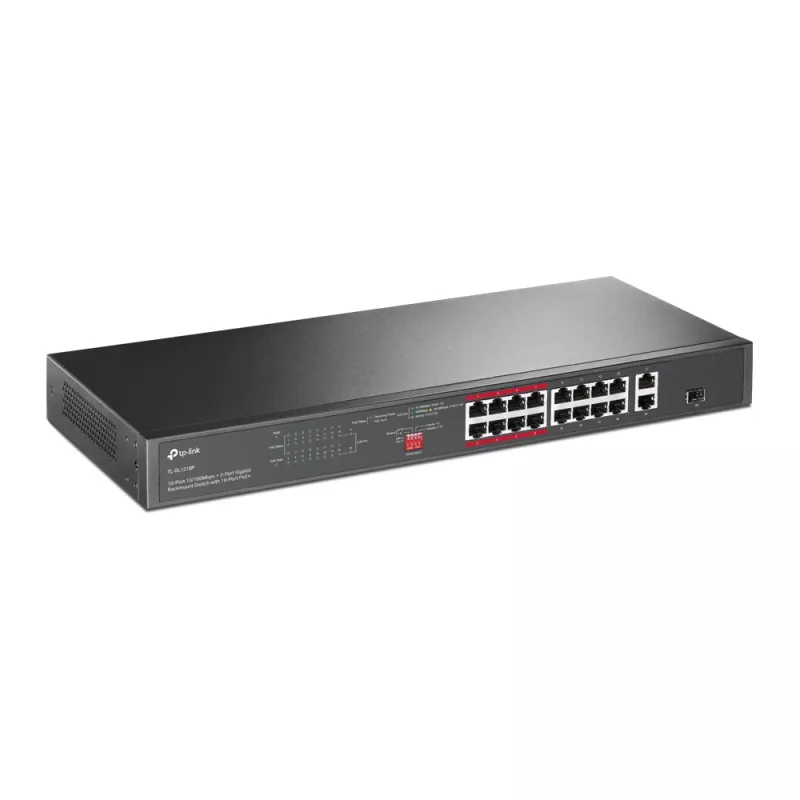 TP-Link 16-Port 10/100 Mbps + 2-Port Gigabit Rackmount PoE Switch mit 16-Port PoE+