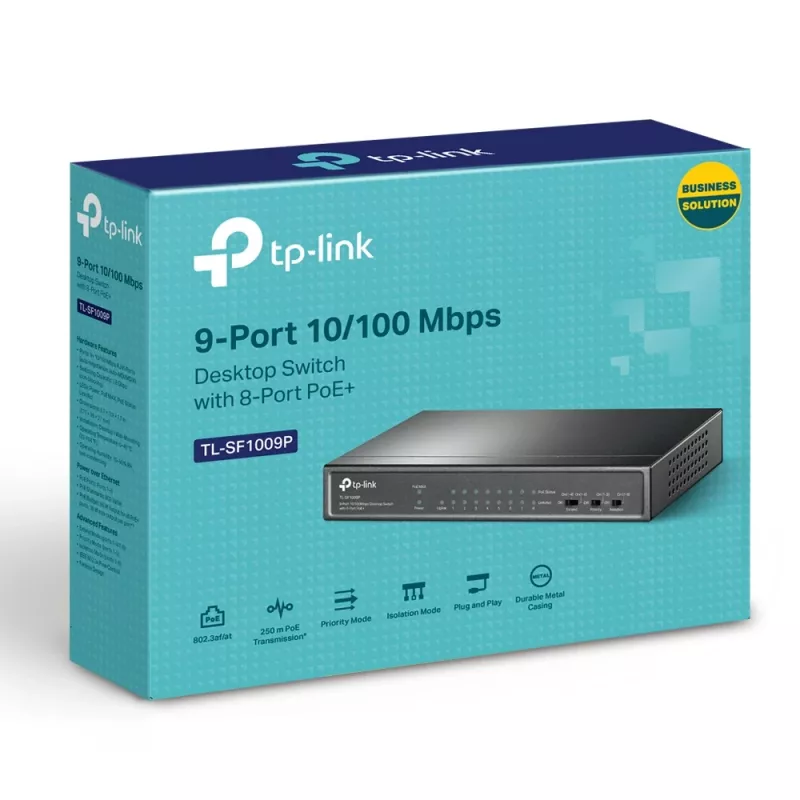 TP-Link 9-Port 10/100Mbps Desktop Switch mit 8-Port PoE+