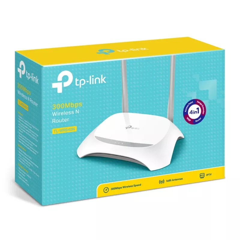 TP-Link TL-WR840N Wireless Router Fast Ethernet Single-Band (2,4 GHz) Grau, Weiß