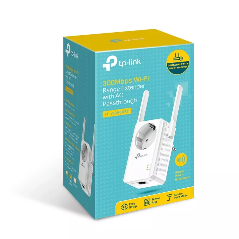TP-Link TL-WA860RE PowerLine Netzwerkadapter 300 Mbit/s Ethernet LAN Wi-Fi Weiß 1 Stück
