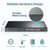 TP-Link 18-Port Gigabit Rackmount Switch mit 16 PoE+, Unmanaged, Gigabit Ethernet (10/100/1000), Vollduplex, Power over Ethernet (PoE), Rackmontage, 1U