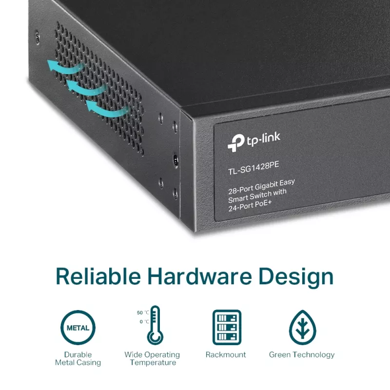 Managed Switch TP-Link TL-SG1428PE 28-Port Gigabit mit 24-Port PoE+