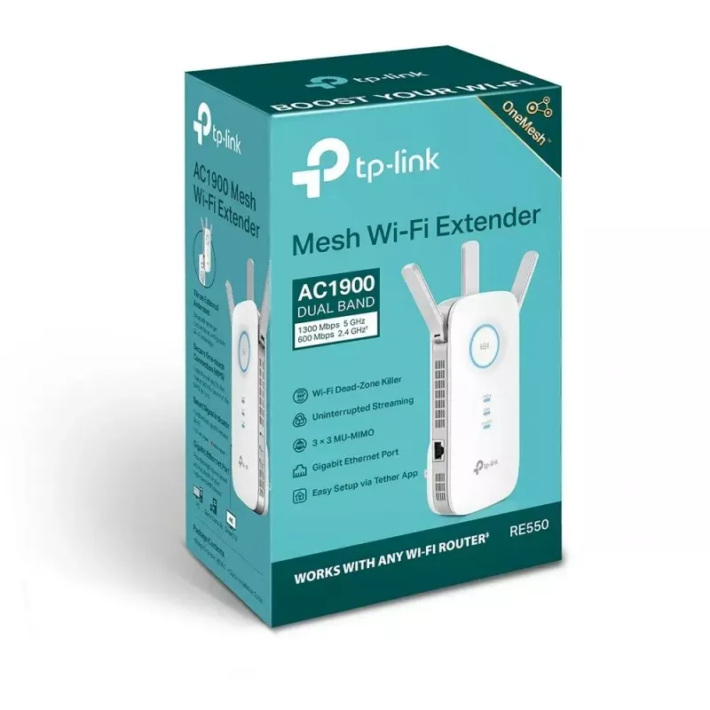 TP-Link RE550 Netzwerkverstärker Netzwerk-Sender und -Empfänger Weiß 10, 100, 1000 Mbit/s