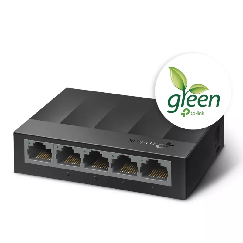 TP-Link 5-Port 10/100/1000Mbps Desktop Network Switch, Unmanaged, Gigabit Ethernet (10/100/1000), Wandmontierbar