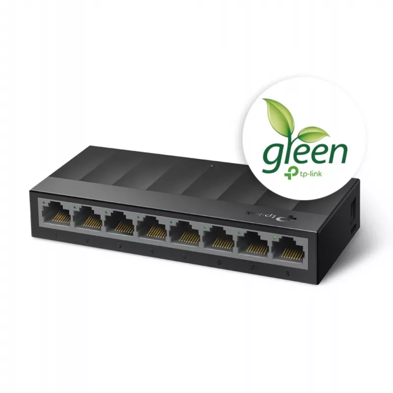 TP-Link 8-Port 10/100/1000Mbps Desktop-Netzwerk-Switch, Unmanaged, Gigabit Ethernet (10/100/1000), wandmontierbar