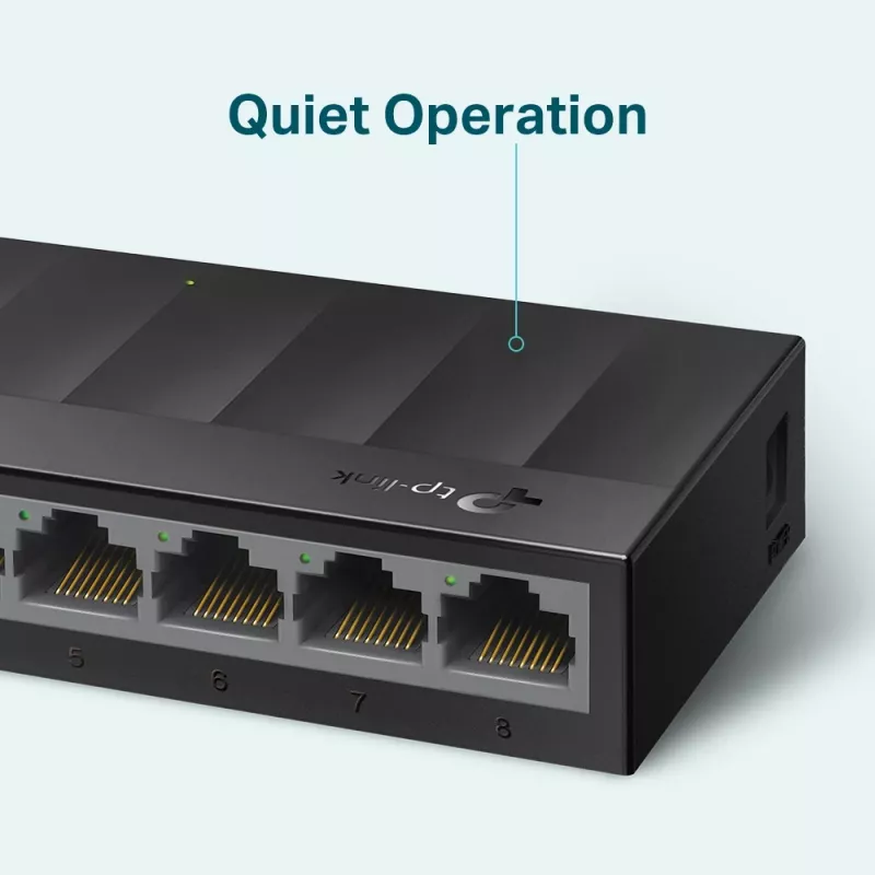 TP-Link 8-Port 10/100/1000Mbps Desktop-Netzwerk-Switch, Unmanaged, Gigabit Ethernet (10/100/1000), wandmontierbar
