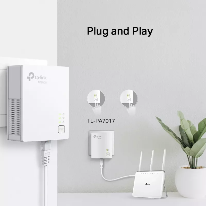 TP-Link TL-PA7017 KIT PowerLine Netzwerkadapter 1000 Mbit/s Ethernet LAN Weiß 2 Stück