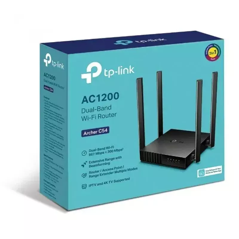 TP-Link Archer C54 WLAN-Router Fast Ethernet Dual-Band (2,4 GHz / 5 GHz) Schwarz