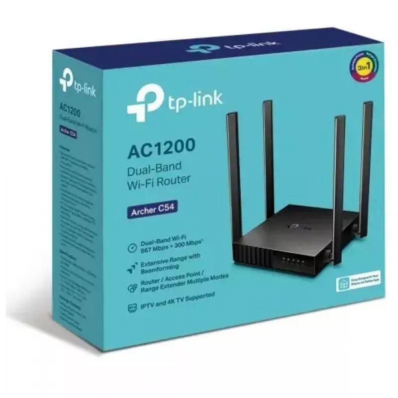 TP-Link Archer C54 WLAN-Router Fast Ethernet Dual-Band (2,4 GHz / 5 GHz) Schwarz