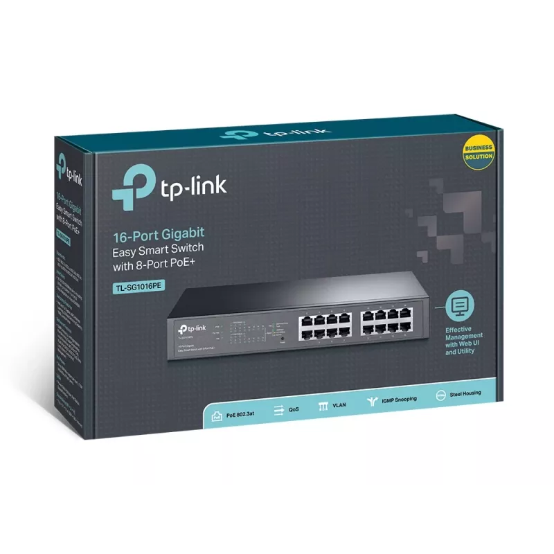 Managed Switch TP-Link TL-SG1016PE 16-Port Gigabit mit 8-Port PoE+