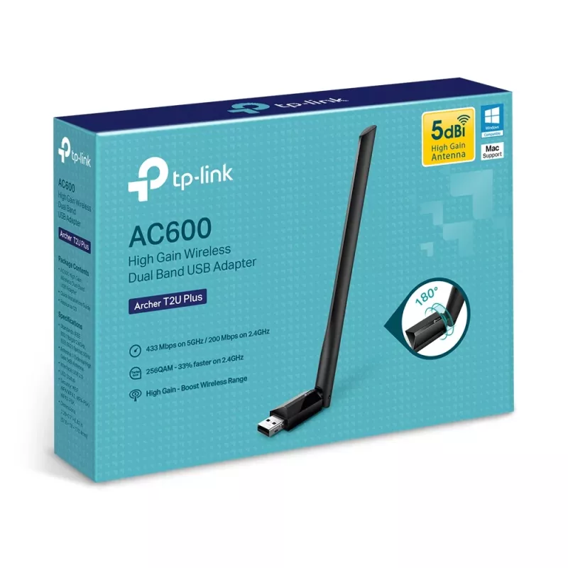 Wireless USB WiFi Adapter TP-Link AC600 High Gain ARCHER T2U PLUS