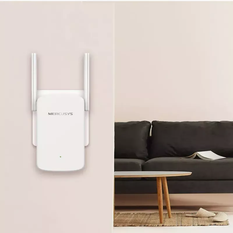 WLAN-Reichweitenverstärker MERCUSYS ME30 AC1200 — Dualband 802.11b/g, 2 externe Antennen, 1x RJ-45