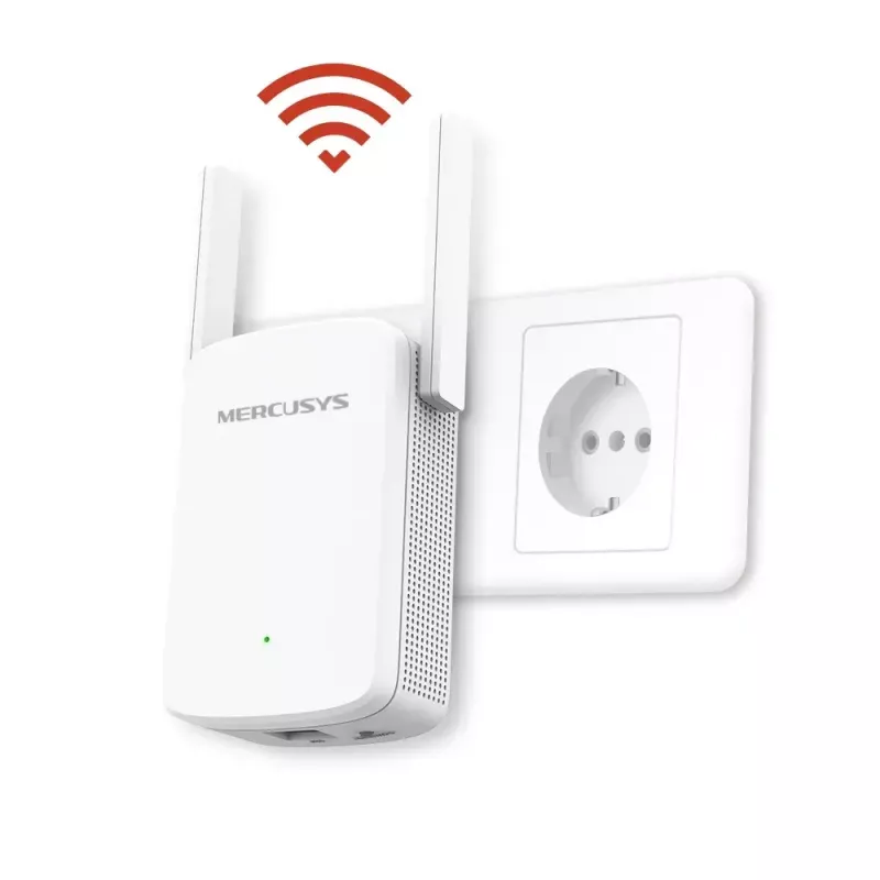 WLAN-Reichweitenverstärker MERCUSYS ME30 AC1200 — Dualband 802.11b/g, 2 externe Antennen, 1x RJ-45
