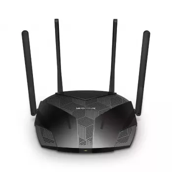 Tischrouter MERCUSYS MR80X — Dualband-Wi‑Fi 6 (802.11ax), 3000 Mbit/s, 4 externe Antennen, 3 Gigabit-LAN-Ports