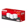 Mesh-System MERCUSYS Halo H60X (3er-Pack) — Dualband Wi‑Fi 6, bis zu 1500 Mbit/s, Abdeckung 550 m², 2× LAN-Anschlüsse