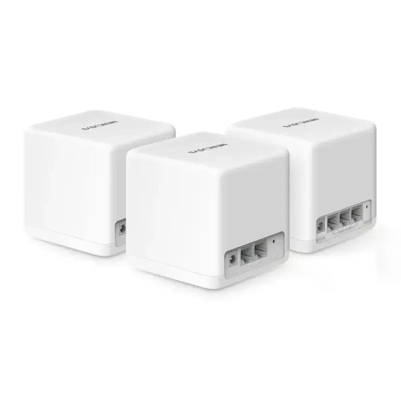 Mesh-System MERCUSYS Halo H60X (3er-Pack) — Dualband Wi‑Fi 6, bis zu 1500 Mbit/s, Abdeckung 550 m², 2× LAN-Anschlüsse