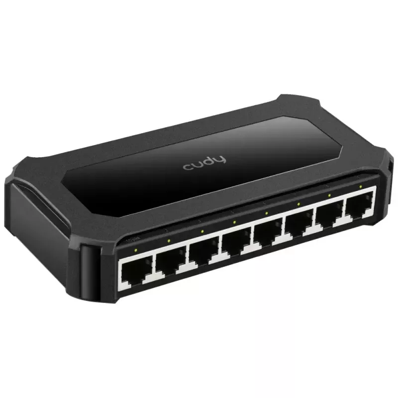 Netzwerk-Switch Cudy GS108D 8-Port Gigabit Ethernet (10/100/1000), 16 Gbit/s Switching, DC 5V, Desktop, schwarz