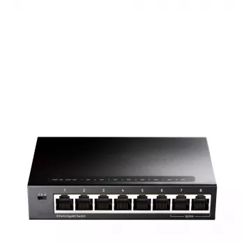 Netzwerk-Switch Cudy GS108 — 8-Port Gigabit Ethernet (10/100/1000), schwarz, 16 Gbit/s Switching-Kapazität