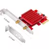 Interne WLAN/Bluetooth PCIe Netzwerkkarte Cudy WE3000S — Tri-Band 2.4/5/6 GHz, Intel AX210, Bluetooth 5.2, 2400 Mbit/s, Full-Height/Low-Profile