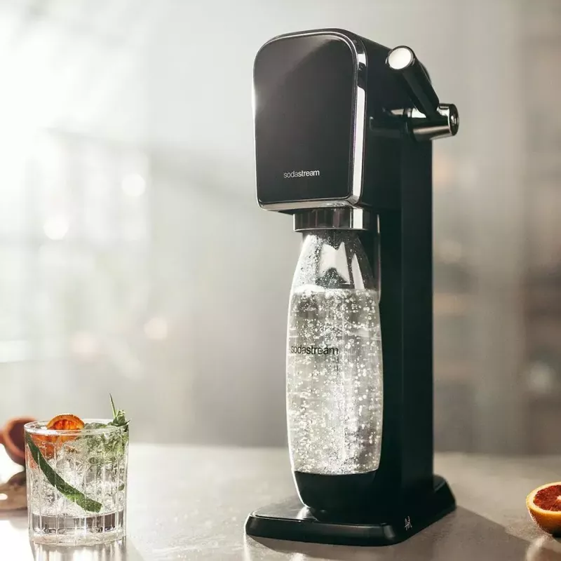 SodaStream ART Schwarz Steel Wassersprudler 1L Carbonator 60L