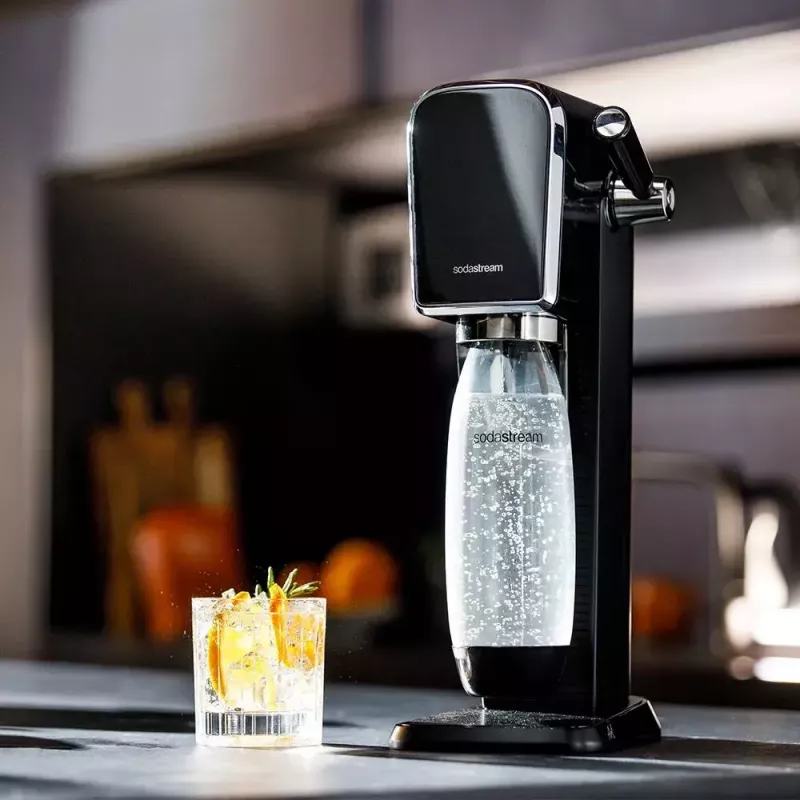 SodaStream ART Schwarz Steel Wassersprudler 1L Carbonator 60L