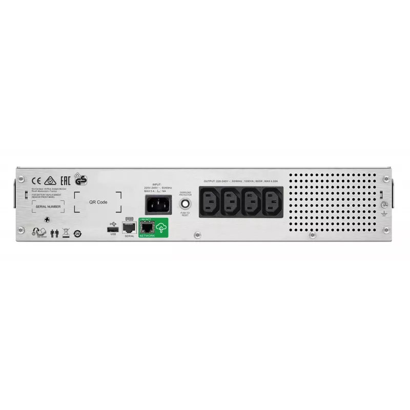 APC Smart-UPS C, Line Interactive, 1500VA, Rackmount 2U, 230V, 4x IEC C13 Steckdosen, SmartConnect Port, USB und serielle Kommunikation, AVR, Grafik-LCD