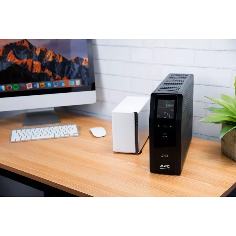 APC Back-UPS Pro, 1200VA/720W, Tower, 230V, 8x IEC C13 Steckdosen, Sinuswelle, AVR, USB Typ A + C Anschlüsse, LCD, Benutzeraustauschbare Batterie