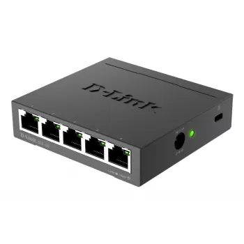 D-Link DGS-105 Unmanaged L2 Gigabit Ethernet (10/100/1000) Schwarz