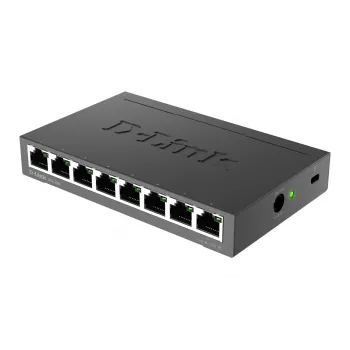D-Link DGS-108 Unmanaged L2 Gigabit Ethernet (10/100/1000) Schwarz
