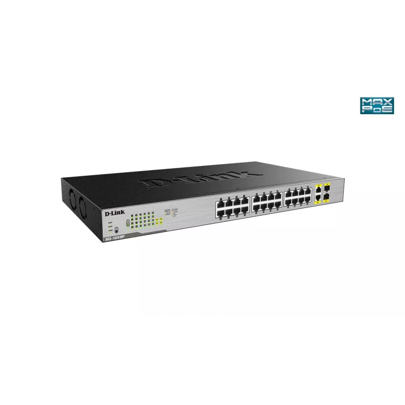 D-Link 24-Port Desktop Gigabit Unmanaged PoE Switch mit 2 x 100/1000Mbps Combo-Ports