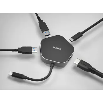 D-Link 4-in-1 USB-C Hub mit HDMI und Power Delivery