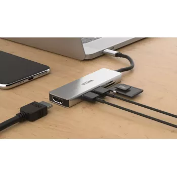 D-Link 5-in-1 USB-C Hub mit HDMI und SD/microSD-Kartenleser