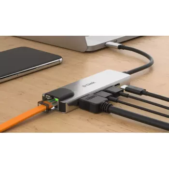 D-Link 5-in-1 USB-C Hub mit HDMI/Ethernet und Power Delivery