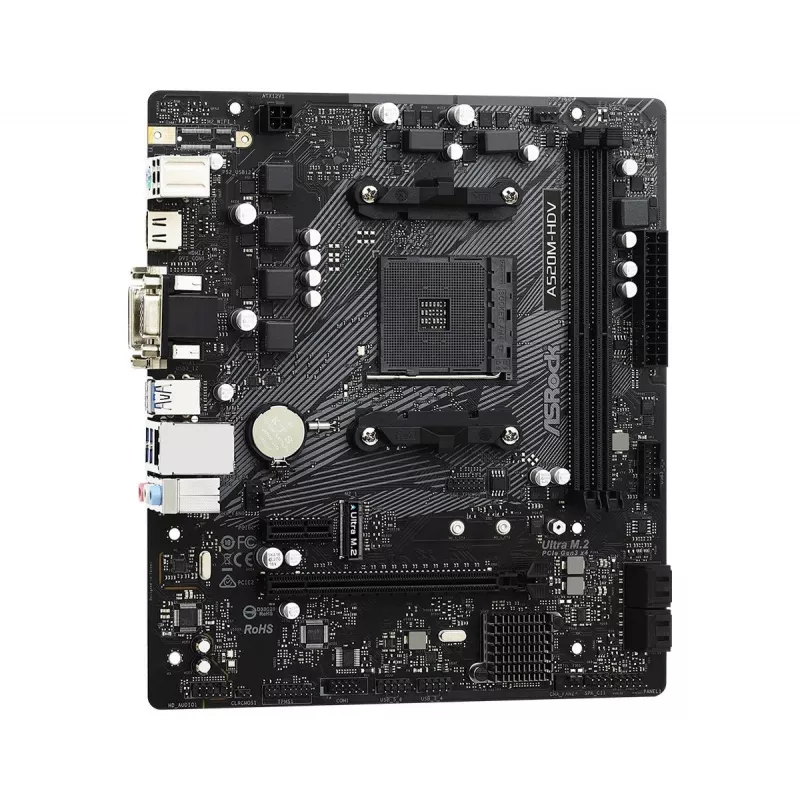 ASRock Motherboard A520M-HDV AM4 AMD A520 2 X DDR4 USB 3.2 SATA 3 7.1ch HD Audio mATX
