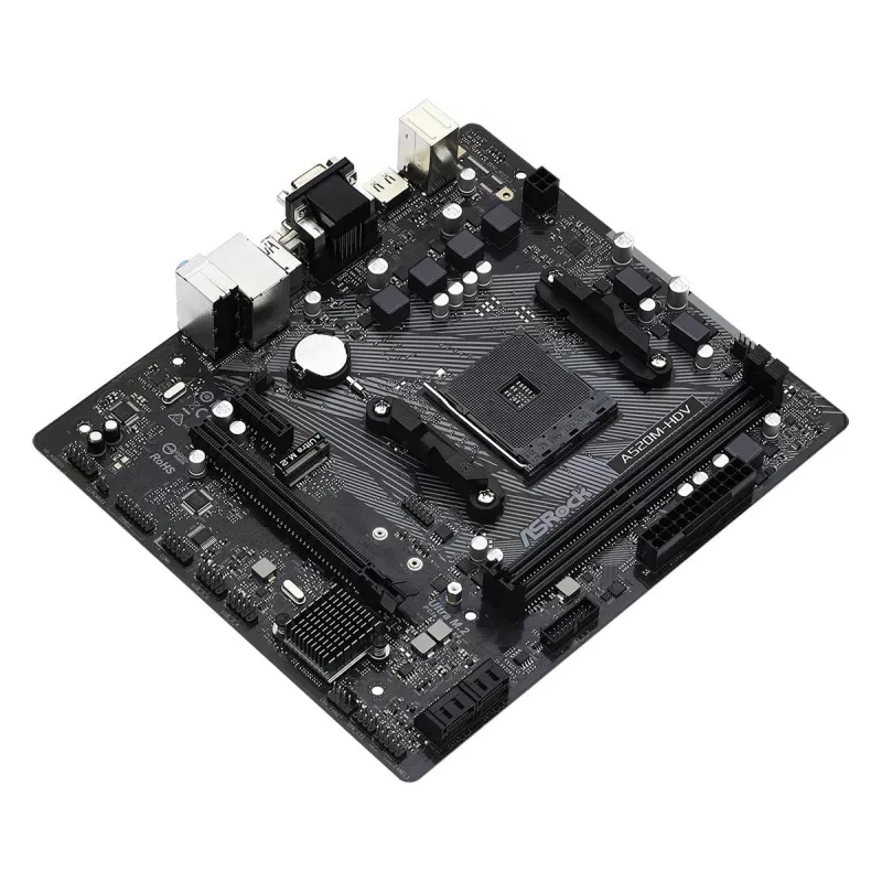 ASRock Motherboard A520M-HDV AM4 AMD A520 2 X DDR4 USB 3.2 SATA 3 7.1ch HD Audio mATX