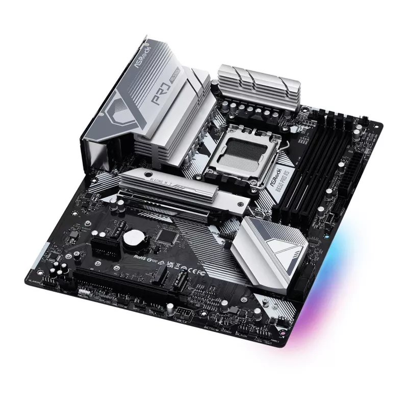 Motherboard ASRock B650 Pro RS — ATX, Sockel AM5, AMD B650, DDR5, 4 DIMM, 128 GB, 2,5 Gb LAN, 1x M.2, HDMI, DisplayPort