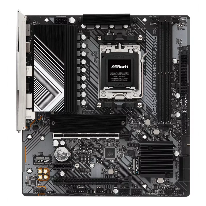 Motherboard ASRock B650M-HDV/M.2 micro ATX — AMD B650, Sockel AM5, DDR5, 2 Speichersteckplätze, 64 GB, M.2 & SATA III