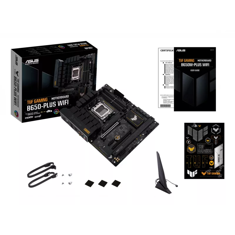 Motherboard ASUS TUF GAMING B650-PLUS WIFI — AMD B650, Sockel AM5, ATX, DDR5, 4 DIMM, Wi‑Fi 6, 2.5Gb LAN, 3x M.2