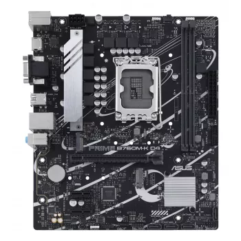 Motherboard ASUS PRIME B760M-K D4 — Intel B760, LGA 1700, Micro ATX, 2x DDR4 DIMM, 64 GB, M.2, SATA III, 2.5Gb Ethernet