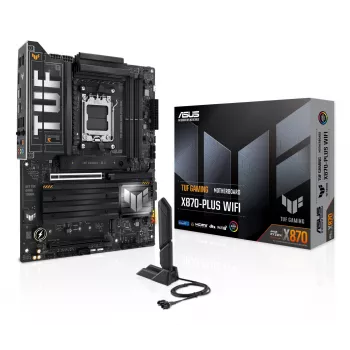 Motherboard ASUS TUF GAMING X870-PLUS WIFI — AMD X870, Sockel AM5, ATX, DDR5, 4 DIMM, Wi‑Fi 7, Bluetooth 5.4