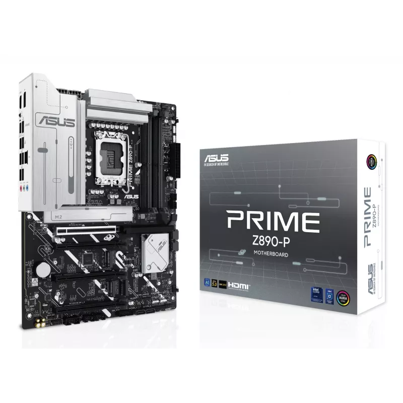 Motherboard ASUS PRIME Z890-P — Intel Z890, LGA 1851, ATX, DDR5, 4x DIMM, 192GB, 4x M.2, 2,5Gb LAN, HDMI 2.1, 1x USB-C