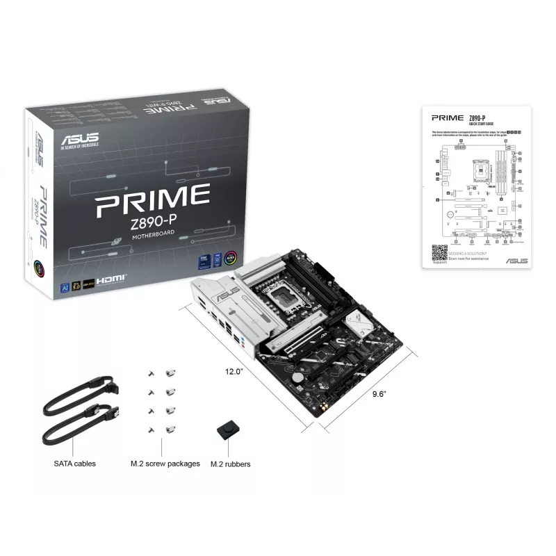 Motherboard ASUS PRIME Z890-P — Intel Z890, LGA 1851, ATX, DDR5, 4x DIMM, 192GB, 4x M.2, 2,5Gb LAN, HDMI 2.1, 1x USB-C