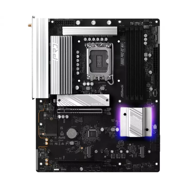 Mainboard ASRock B860 Pro RS WiFi Intel B860 LGA1851 ATX, 4x DDR5-Slots, 256GB, Wi‑Fi 6E, 2.5GbE