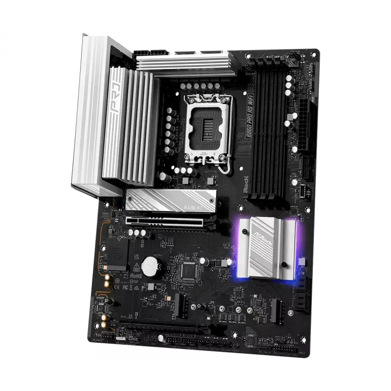 Mainboard ASRock B860 Pro RS WiFi Intel B860 LGA1851 ATX, 4x DDR5-Slots, 256GB, Wi‑Fi 6E, 2.5GbE