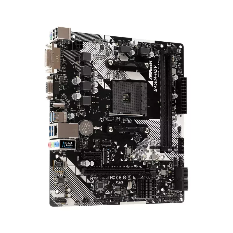 Motherboard ASRock B450M-HDV R4.0 AMD B450 Socket AM4 micro ATX