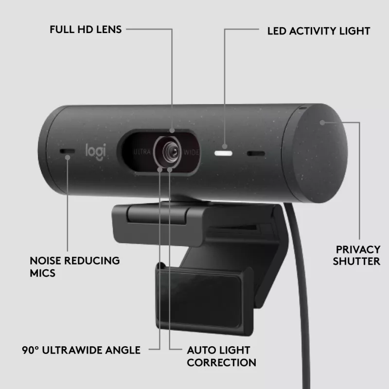 LOGITECH Brio 500 Full HD Webcam Graphite