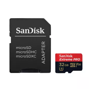 SanDisk Extreme Pro 32GB MicroSDHC UHS-I Class 10 Memory Card SDSQXCG-032G-GN6MA