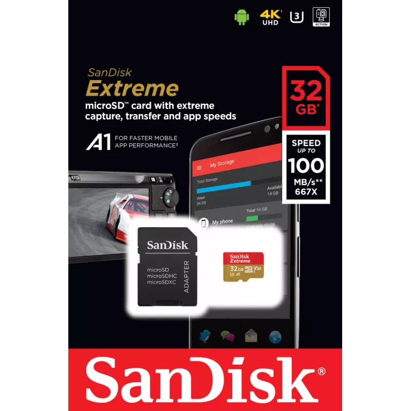 Flash-Speicher SanDisk 32 GB MicroSDHC UHS-I Class 10 SDSQXAF-032G-GN6MA