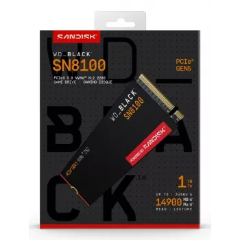 SSD-Festplatte Western Digital 1 TB M.2 PCI Express 5.0 Schwarz SN8100